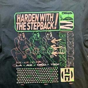 Adidas  Harden With The Stepback Graphic T-Shirt Mens Size‎ Small BUCKETS